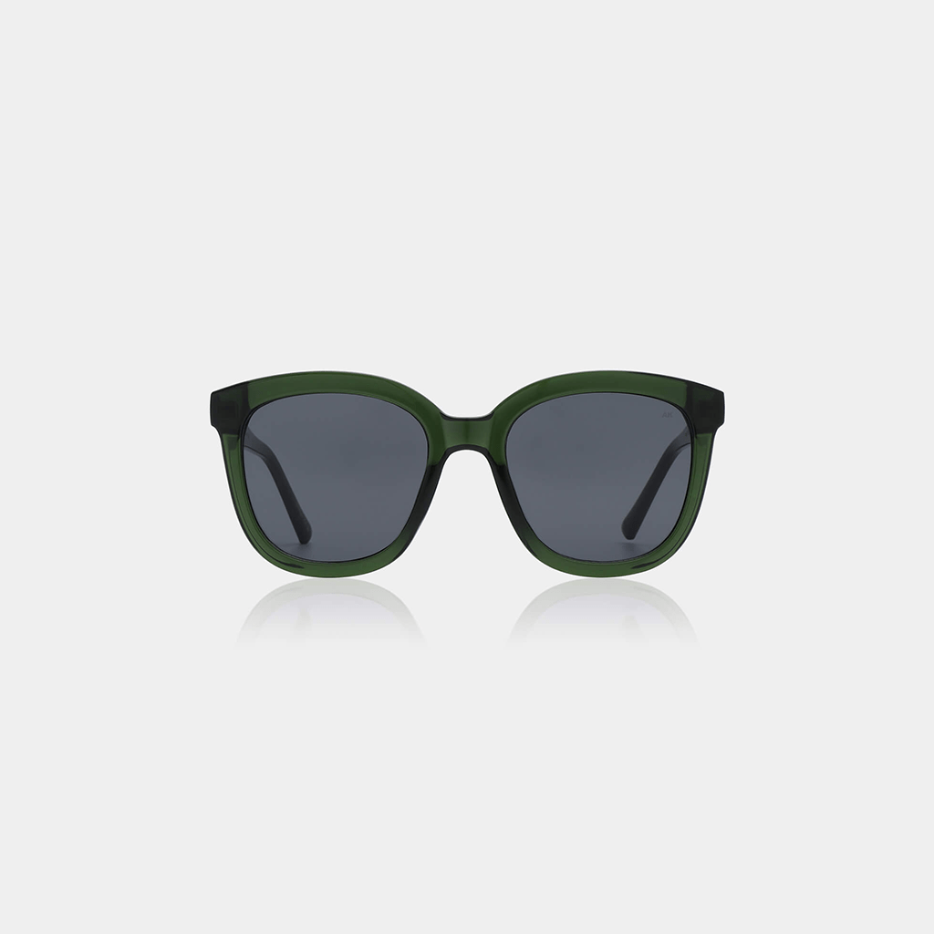 A.KJAERBEDE Billy Dark Green Transparent Sunglasses