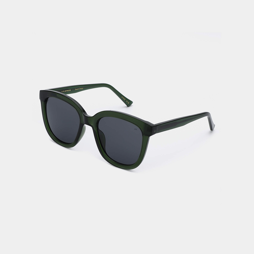 A.KJAERBEDE Billy Dark Green Transparent Sunglasses