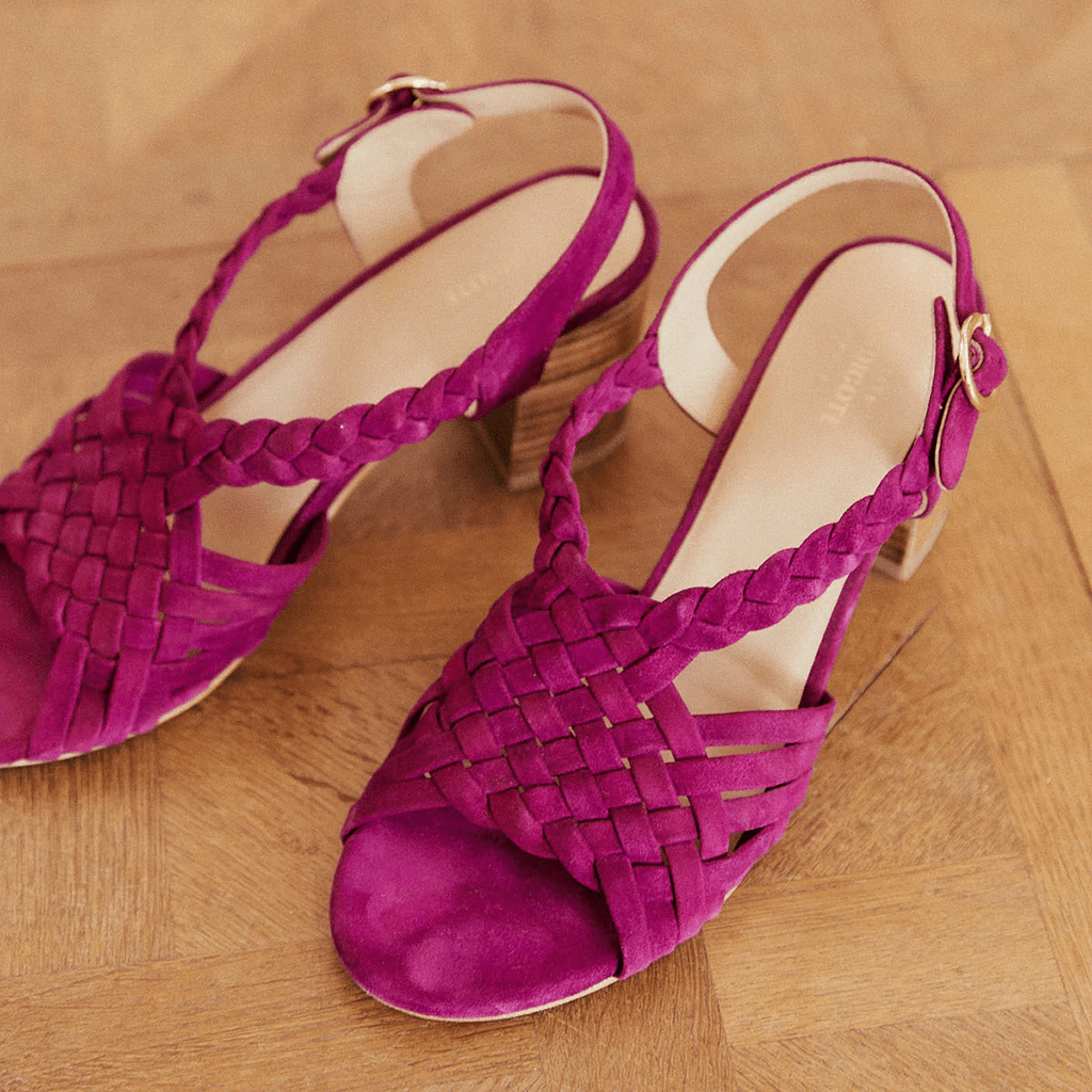 Petite Mendigote Purple Mendy Heeled Sandals - Jo & Co HomePetite Mendigote Purple Mendy Heeled SandalsPetite Mendigote