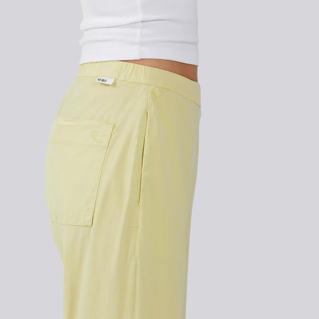 Reiko Capri Apple Green Parachute Trousers