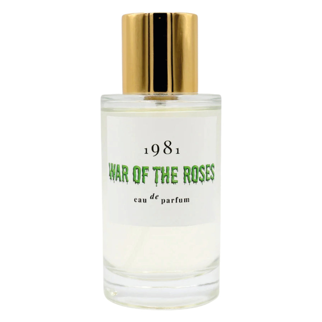 Perfume bottle labeled '1981 War of the Roses' with a gold cap on a white background.
1981 Eau de Parfum War Of The Roses Fragrance - Jo And Co 1981 Eau de Parfum War Of The Roses Fragrance - 1981