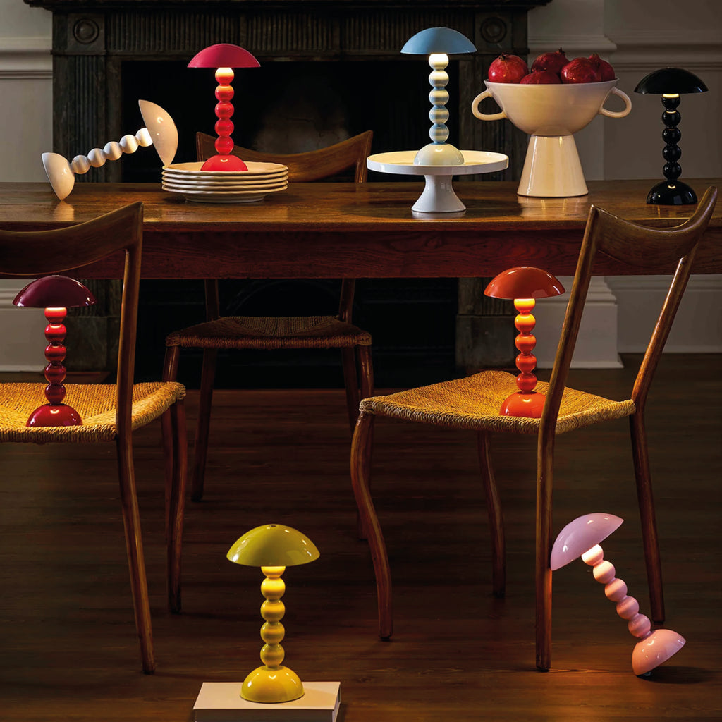 Addison Ross Watermelon Lacquer Rechargeable Bobbin LED Lamp - Jo And Co Addison Ross Watermelon Lacquer Rechargeable Bobbin LED Lamp - Addison Ross