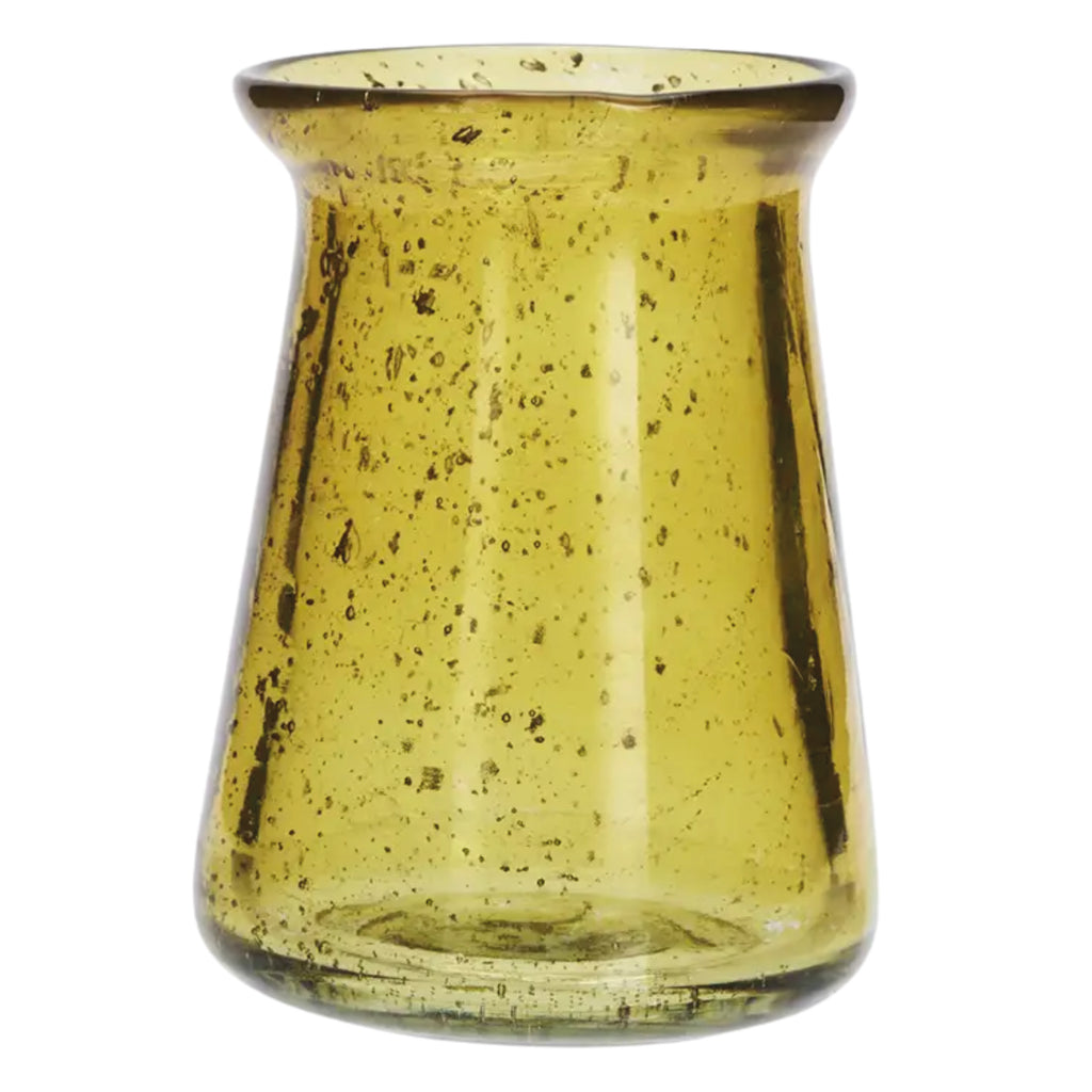 Amber glass vase with speckled bubble texture.
Amber Glass Vase - Jo And Co Amber Glass Vase