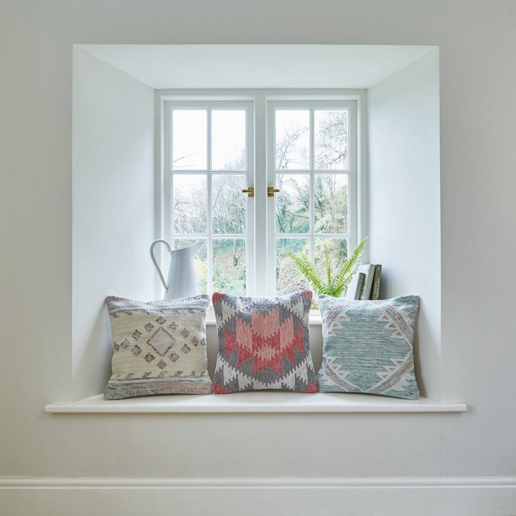 Coral and blue Andalusian inspired cushions.
Andalucia Paloma Cushion - Jo And Co Andalucia Paloma Cushion