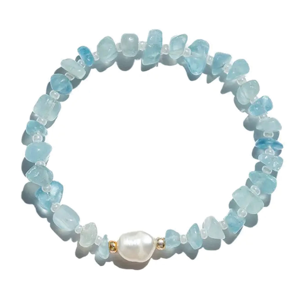 Aquamarine & Pearl Crystal Bracelet - Jo And Co Tinkalink Aquamarine & Pearl Crystal Bracelet - Tinkalink