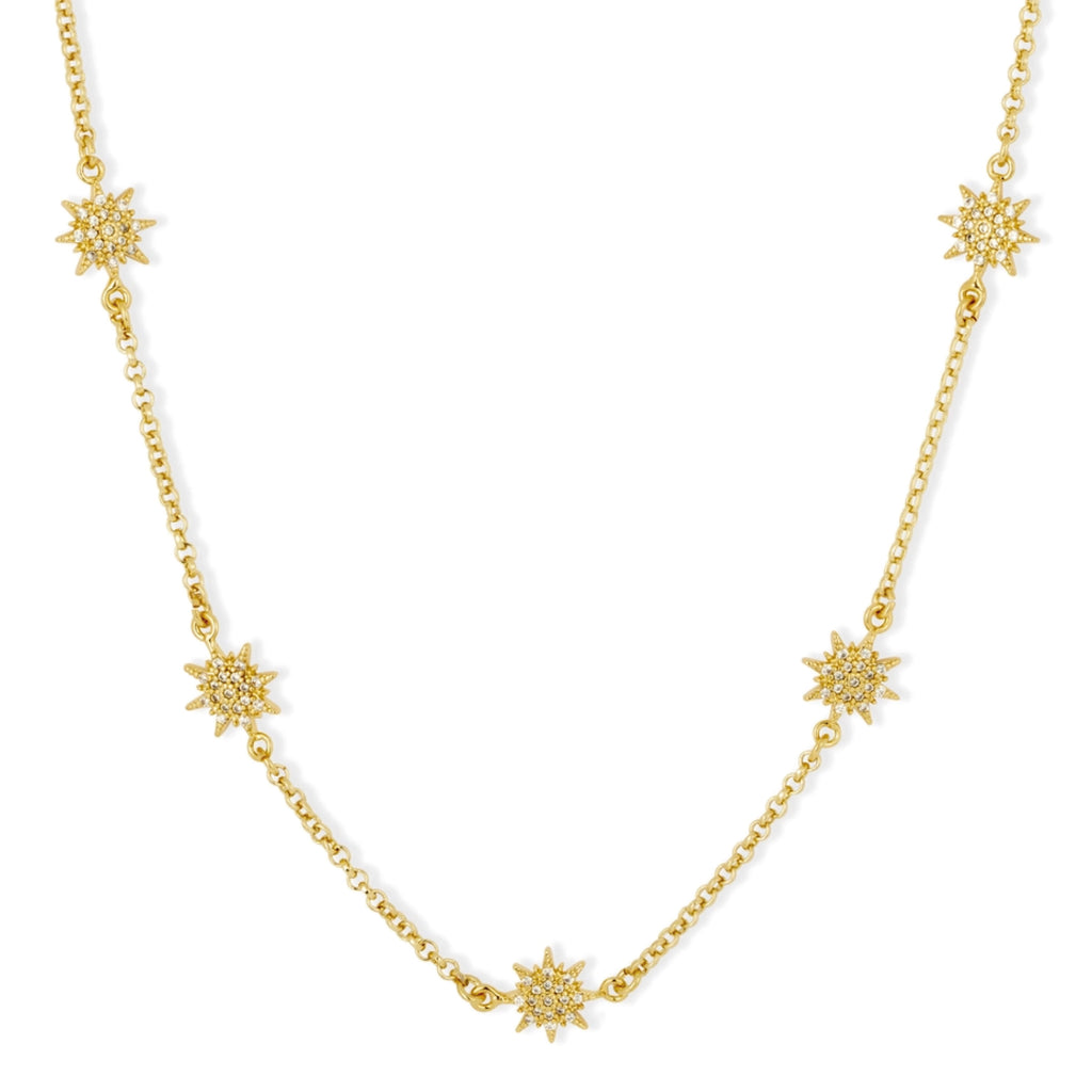 Medium-length gold chain necklace with crystal Northern stars with cubic zirconia.
Ashiana London Constellation Gold Necklace - Jo And Co Ashiana London Constellation Gold Necklace - Ashiana London