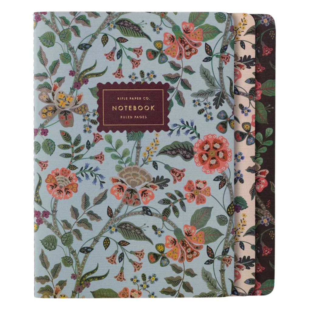 Assorted Set of 3 Gracie Notebooks - Jo And Co Assorted Set of 3 Gracie Notebooks - Rifle Paper Co