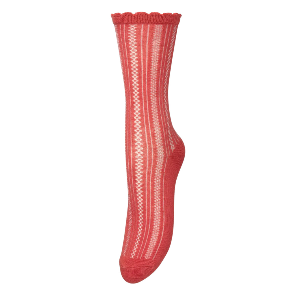 Beck Sondergaard Red Ochre Crochia Cotta Socks - Jo And Co Beck Sondergaard Red Ochre Crochia Cotta Socks - Beck Sondergaard