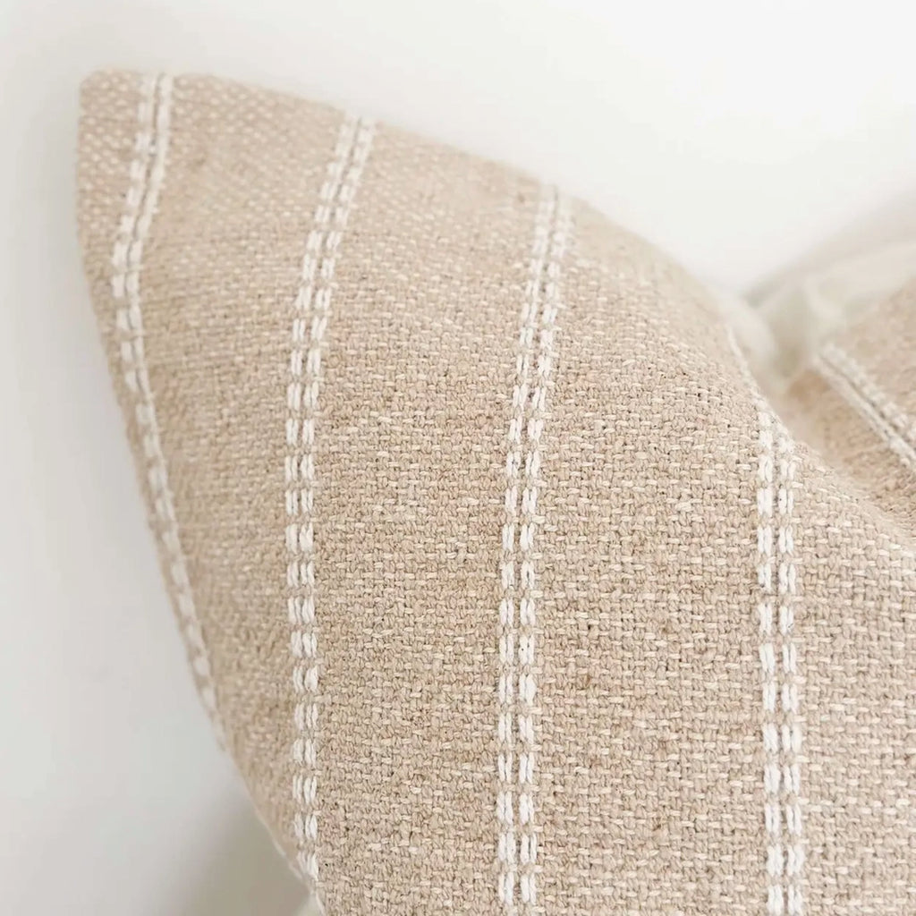Beige Stripe Luxe India Cushion - Jo And Co Beige Stripe Luxe India Cushion 
