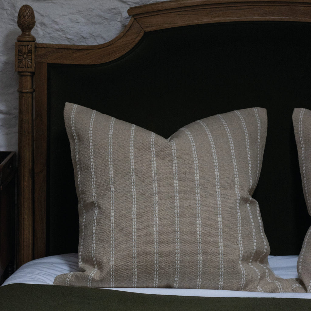 Beige Stripe Luxe India Cushion - Jo And Co Beige Stripe Luxe India Cushion 