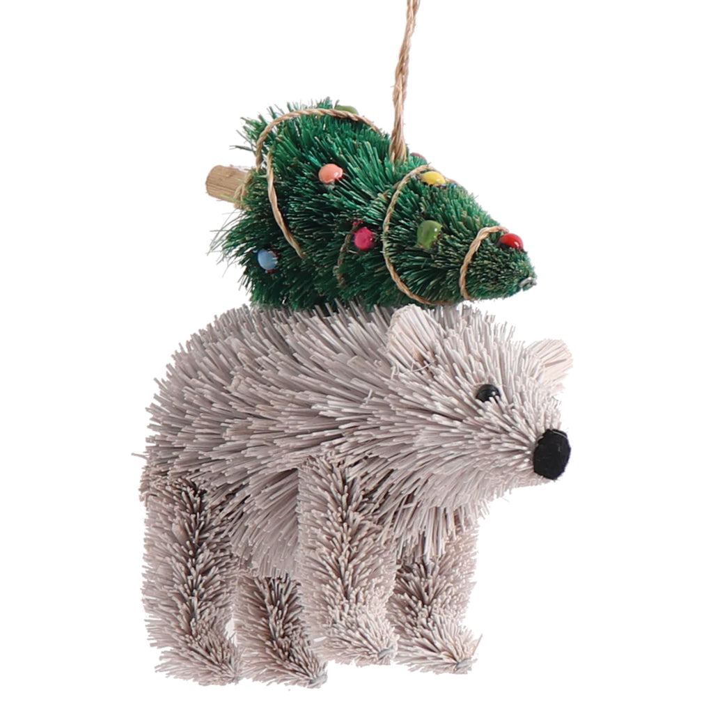 Bristle Polar Bear Christmas Decoration - Jo And Co Bristle Polar Bear Christmas Decoration