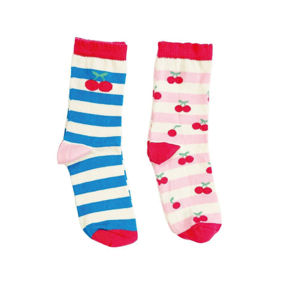 Jo And Co Rockahula Kids Cherry Stripe Socks 2 Pack
