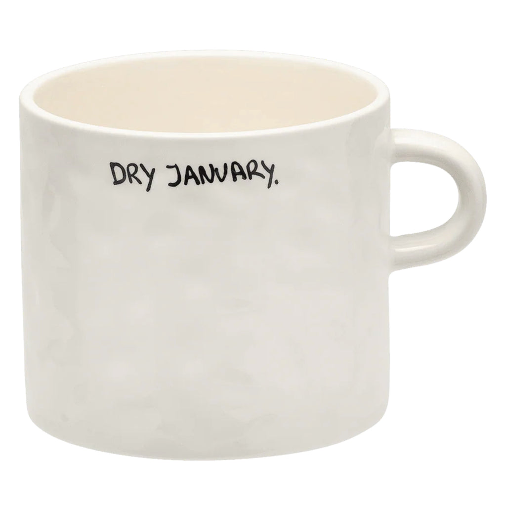 White ceramic mug with 'Dry January' black lettering text.
Dry January Mug - Jo And Co Dry January Mug - Anna + Nina