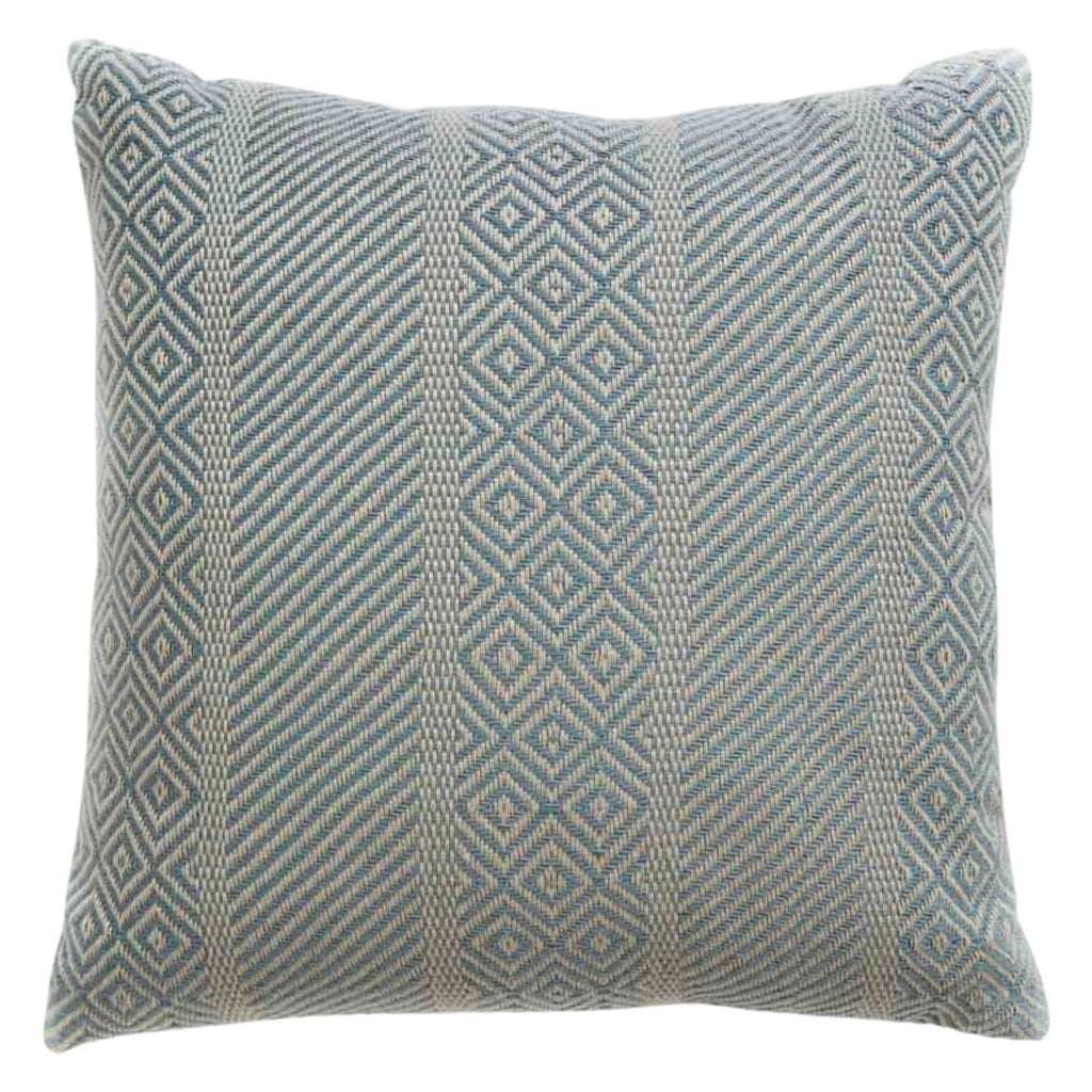 Duck egg blue cushion with geometric pattern.
Duck Egg Minerva Cushion - Jo And Co Duck Egg Minerva Cushion