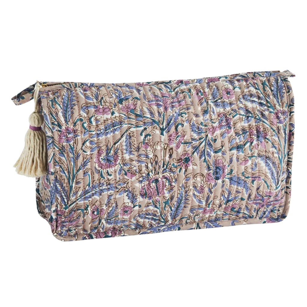 Quilted washbag with a handmade tassel.
Dusty Rose Quilted Washbag - Jo And Co Dusty Rose Quilted Washbag