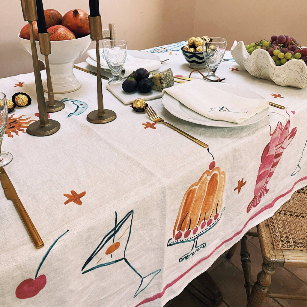 Extra Large Illustrated Tablecloth - Jo And Co Extra Large Illustrated Tablecloth