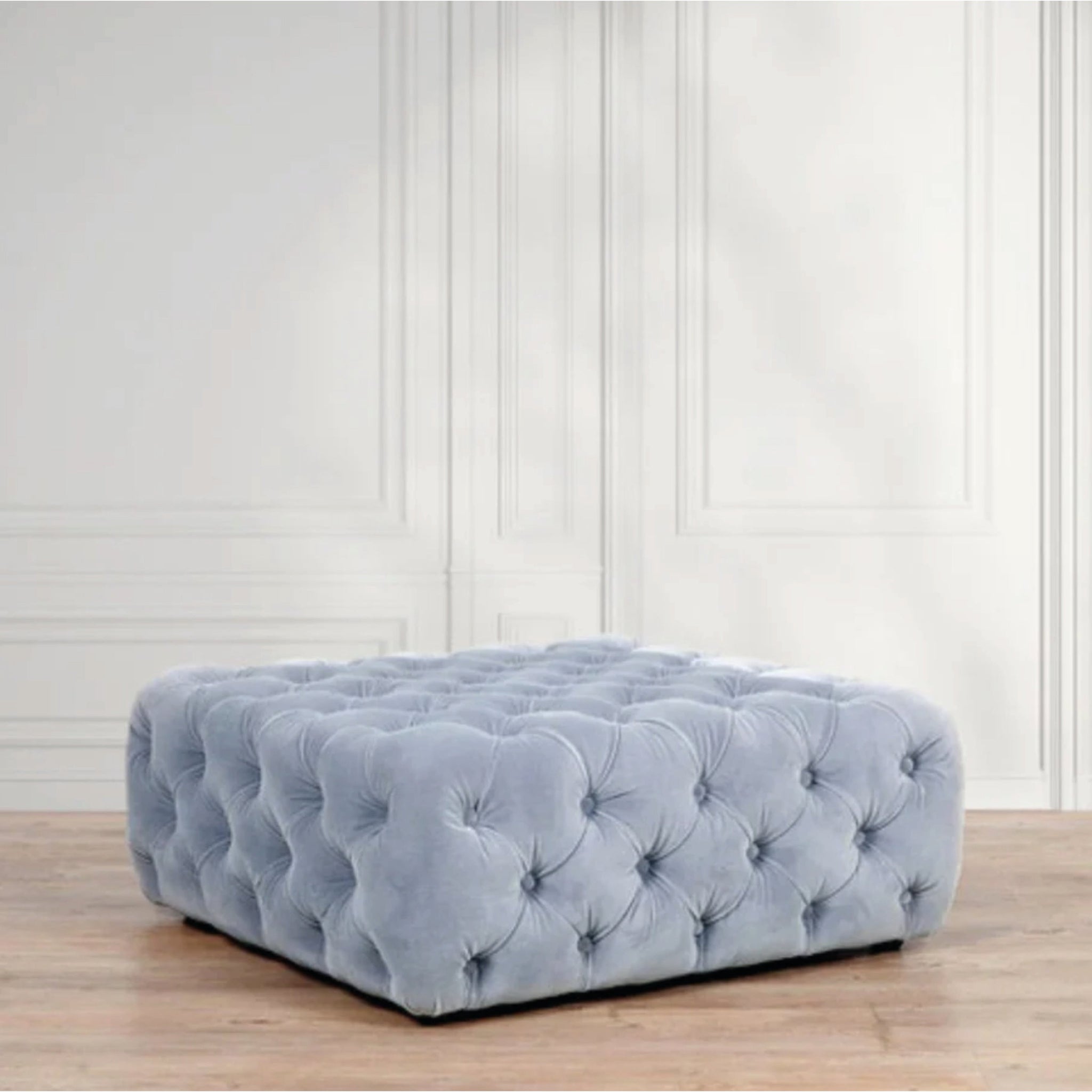 Pouf CAB In Ecopelle Bianco Con Motivo Fiore - Moderno, Rimovibile, Anti-Strappo H42 X W48 Cm