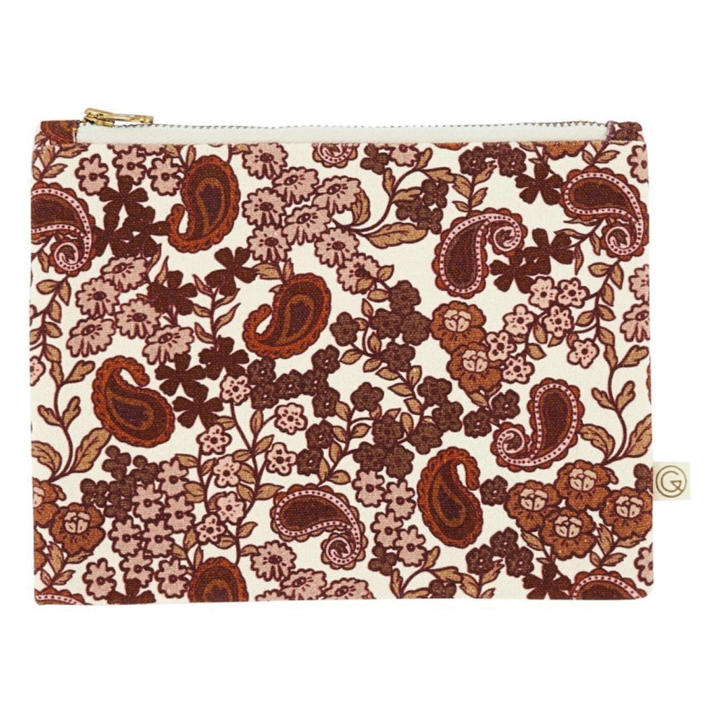Zipped cream cotton wallet with Bordeaux red print.
Gabrielle Paris Bordeaux Arabesque Cotton Wallet - Jo And Co Gabrielle Paris Bordeaux Arabesque Cotton Wallet - Gabrielle Paris