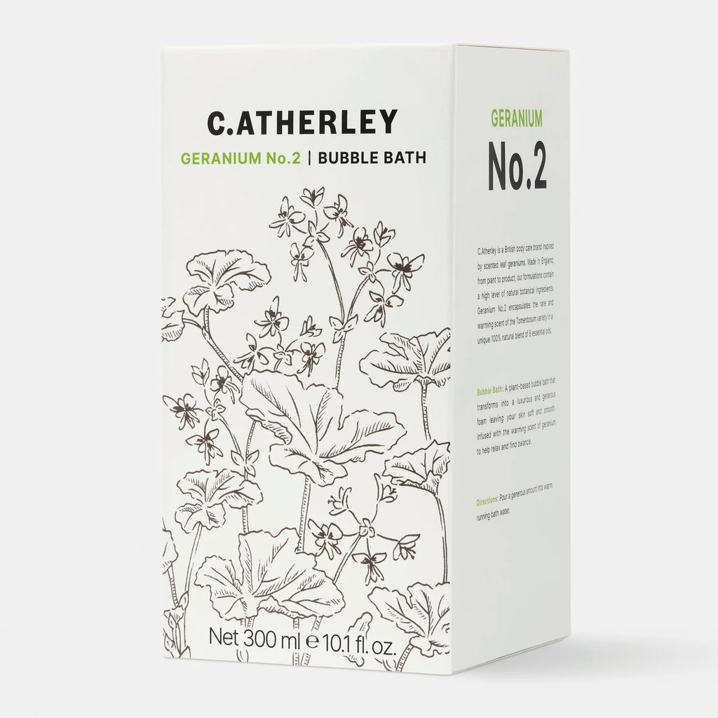 Bubble bath fragranced with peppermint scented leaf geranium with clove and coriander.
Geranium No.2 Bubble Bath 300ml - Jo And Co Geranium No.2 Bubble Bath 300ml - C.Atherley London