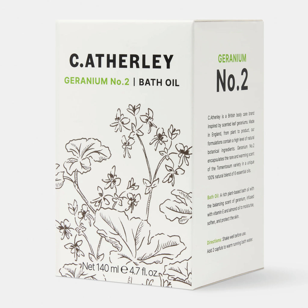 Bath oil with peppermint scented leaf geranium with a hint of clove and coriander.
Geranium No. 2 Bath Oil 140ml - Jo And Co Geranium No. 2 Bath Oil 140ml - C.Atherley London