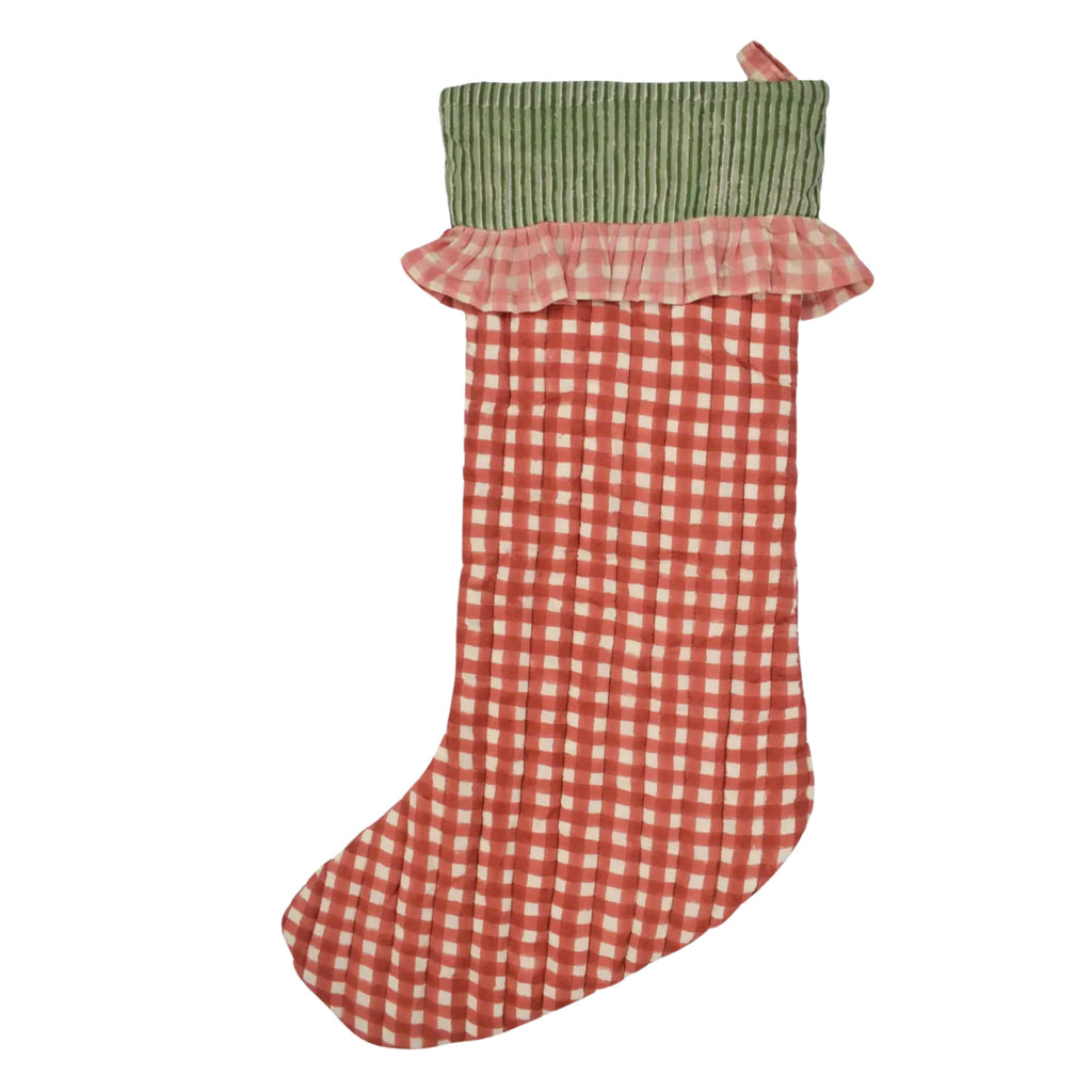 Gingham Ginger Christmas Stocking - Jo And Co Gingham Ginger Christmas Stocking - YONDER