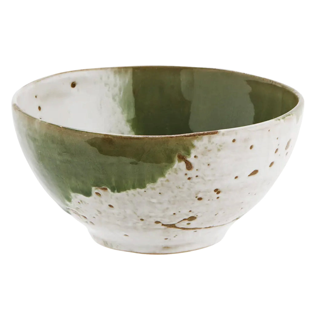 Green and white stoneware bowl with natural speckled glaze, 15 cm diameter, dishwasher and microwave safe.
Green & White Stoneware Bowl - Jo And Co Green & White Stoneware Bowl