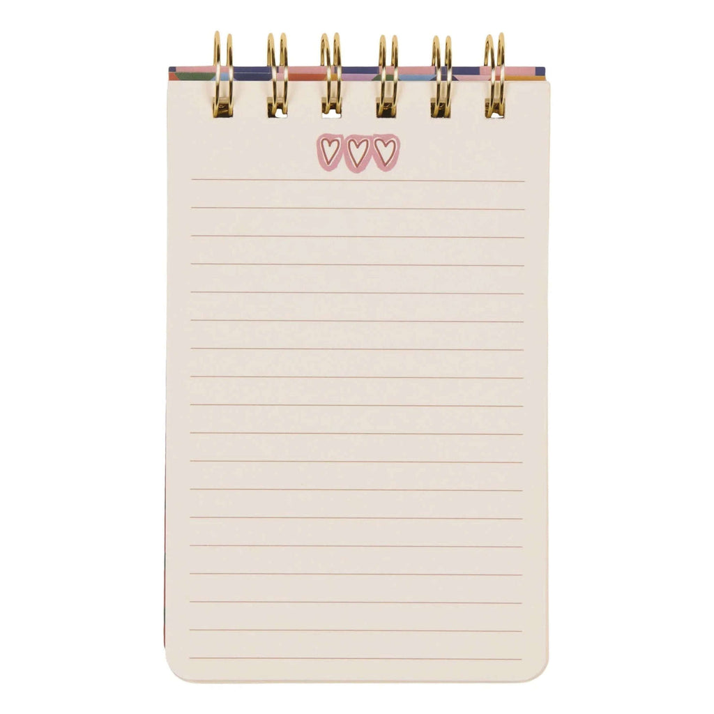 Notebook with heart pattern on a pink background.
Hearts A Dopo Twin Wire Notepad - Jo And Co Hearts A Dopo Twin Wire Notepad - Designworks Ink