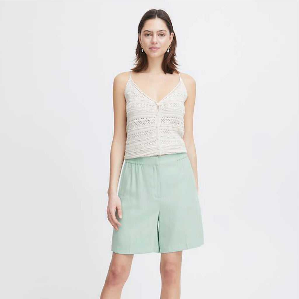 Jo And Co Atelier Rêve Lichen Irleono Shorts_These Lichen Irleono shorts offer a versatile and polished addition to your wardrobe. Featuring a high waist and loose fit silhouette, they provide both style and comfort for any occasion.