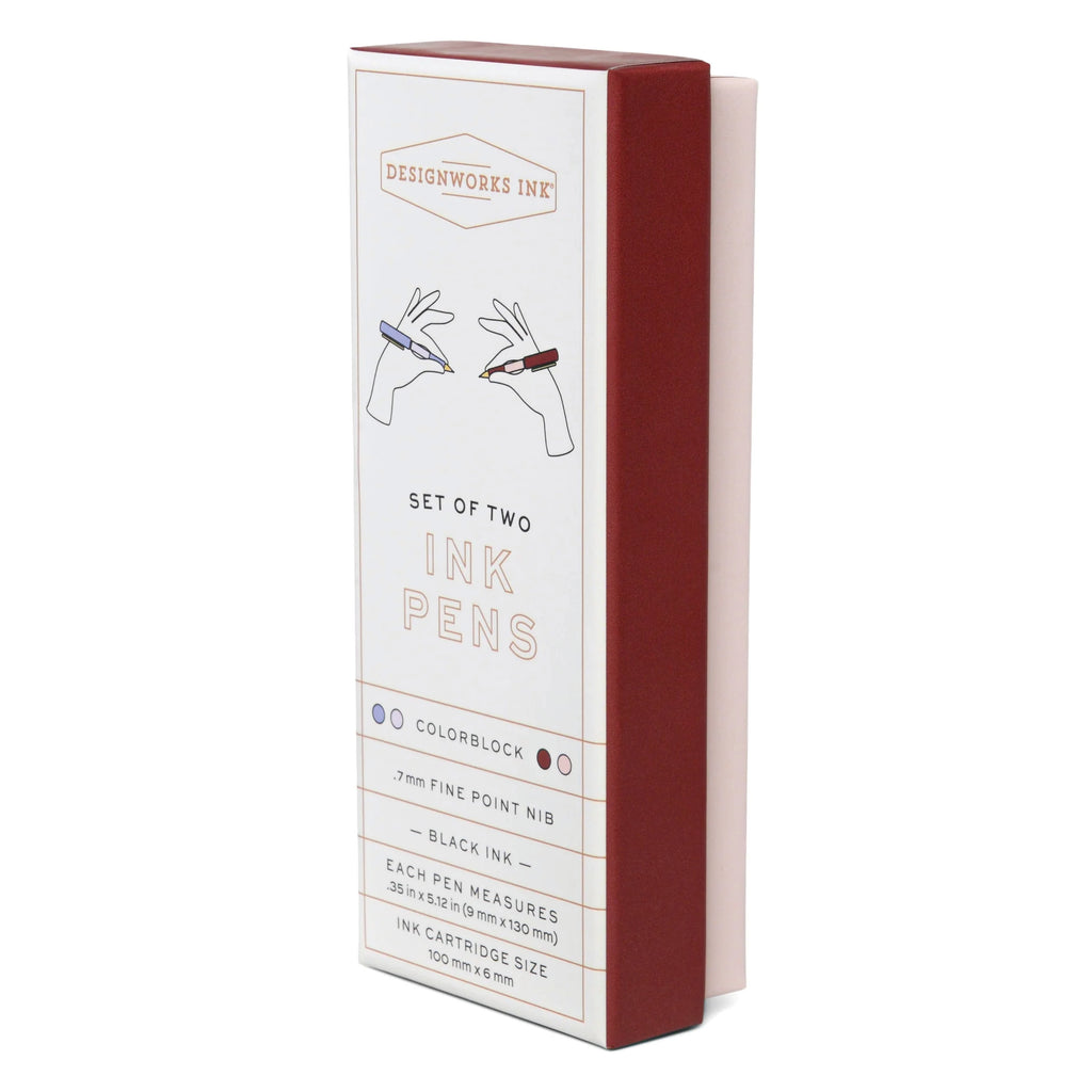 Lavender & Blush Colourblock Pen Set - Jo And Co Lavender & Blush Colourblock Pen Set - Designworks Ink