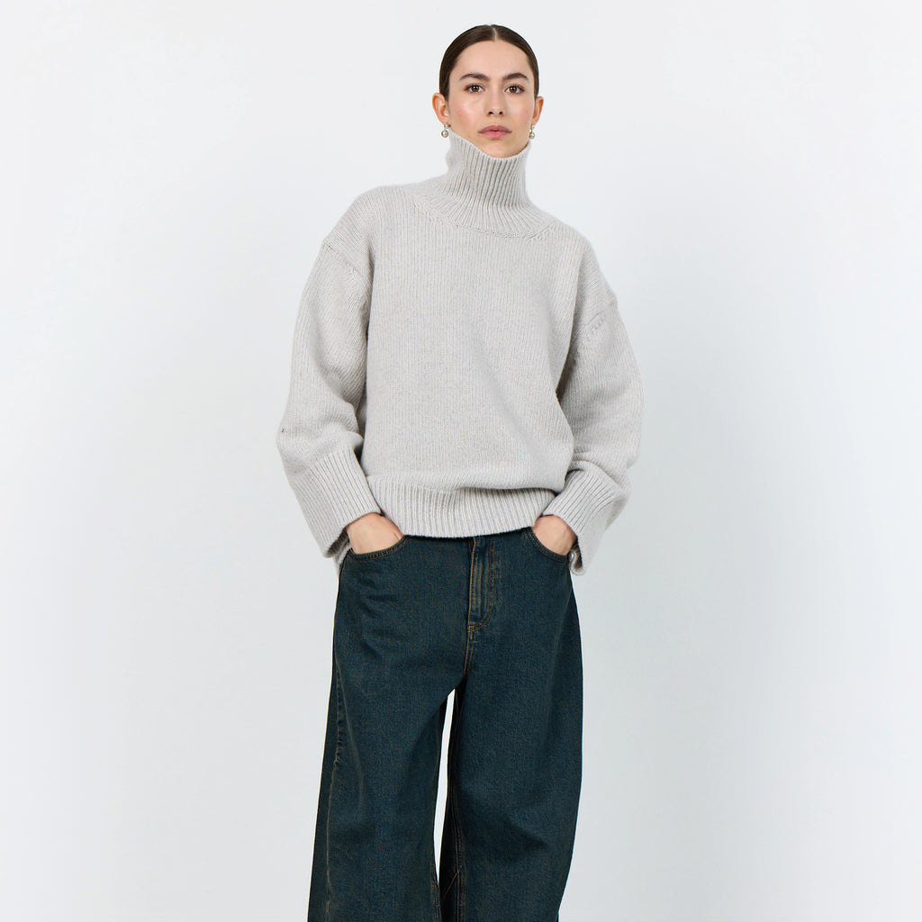 Leveté Room Rock Grey Turtleneck Perle Knit - Jo And Co Leveté Room Rock Grey Turtleneck Perle Knit - Leveté Room