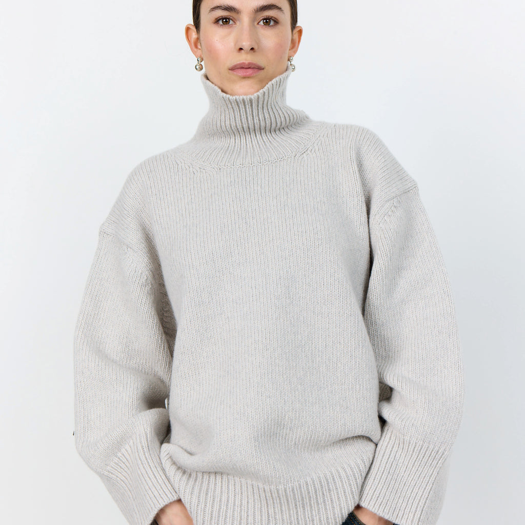 Leveté Room Rock Grey Turtleneck Perle Knit - Jo And Co Leveté Room Rock Grey Turtleneck Perle Knit - Leveté Room