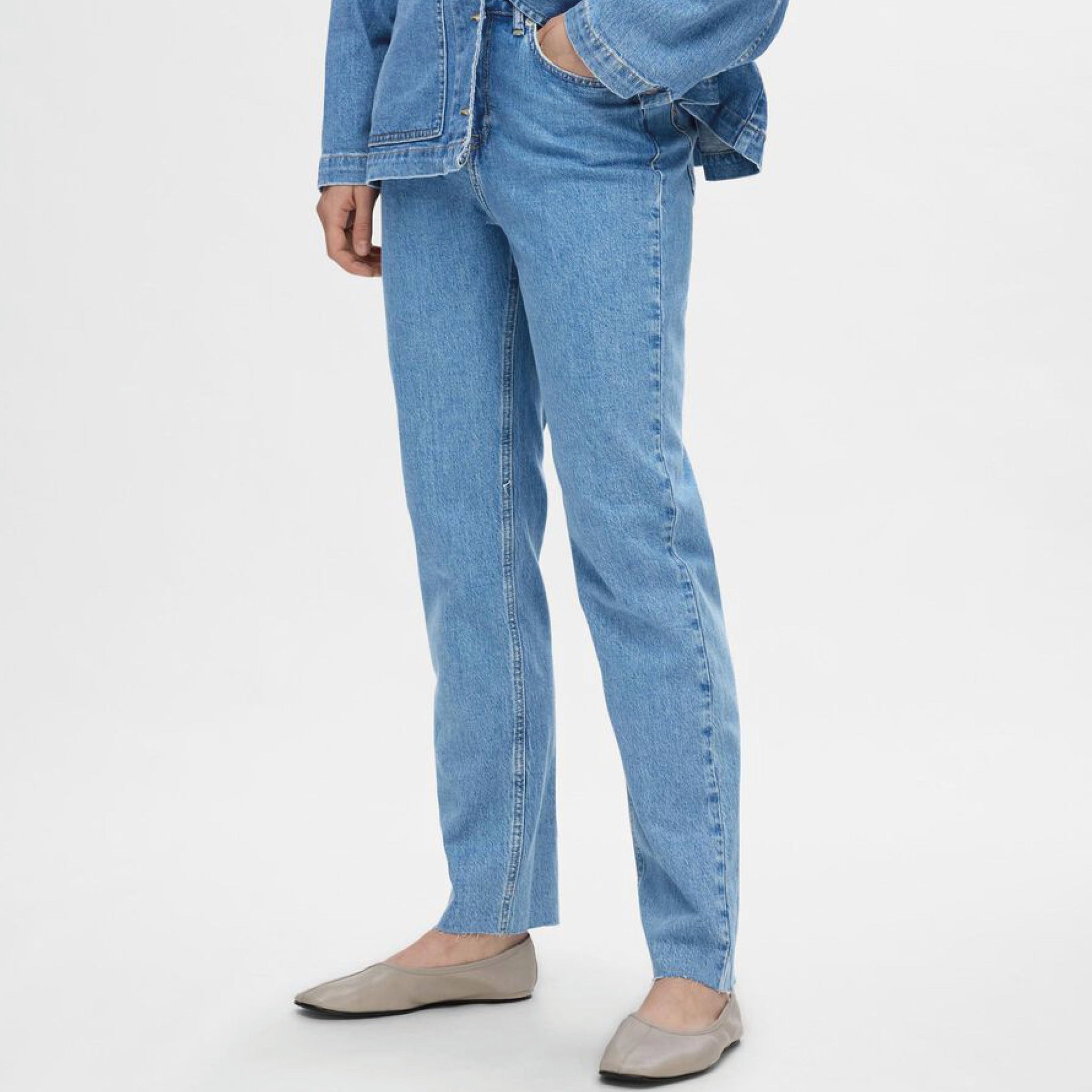 Selected Femme Light Blue Ellin Straight Jeans - Organic