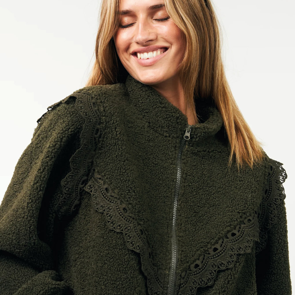 Lollys Laundry Dark Green Fal Jacket - Jo And Co Lollys Laundry Dark Green Fal Jacket - Lollys Laundry