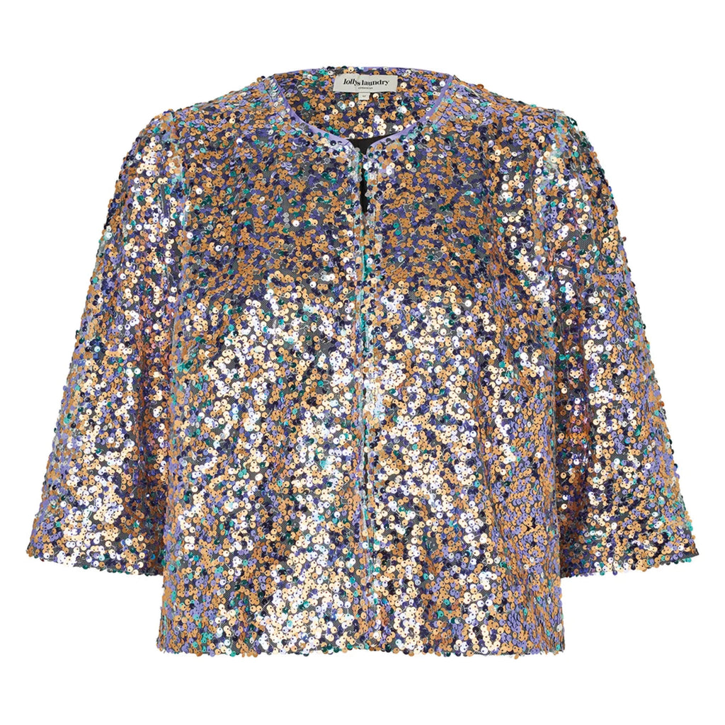 Multicolored sequin jacket.
Lollys Laundry Multi Trine Jacket - Jo And Co Lollys Laundry Multi Trine Jacket - Lollys Laundry