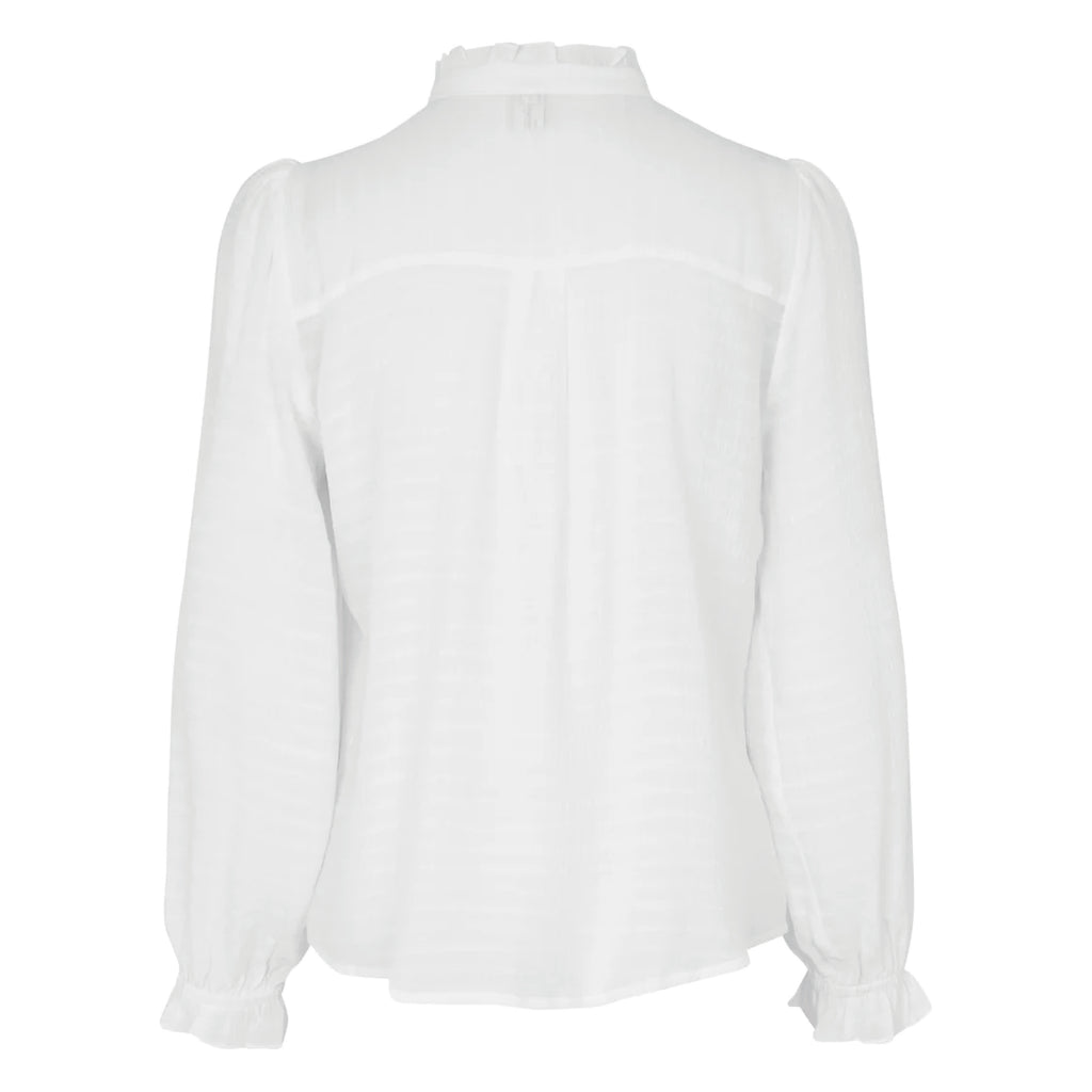 White blouse with a high collar.
Lollys Laundry White Ariel Shirt - Jo And Co Lollys Laundry