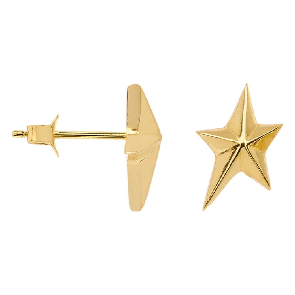 Gold star-shaped earrings.
Lonely Star Stud Gold Plated Earrings - Jo And Co Lonely Star Stud Gold Plated Earrings - Anna + Nina