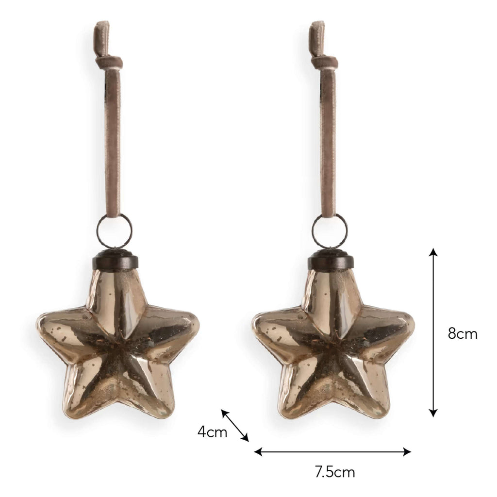 Luxley Christmas Star Antique Truffle Bauble - Jo And Co Luxley Christmas Star Antique Truffle Bauble