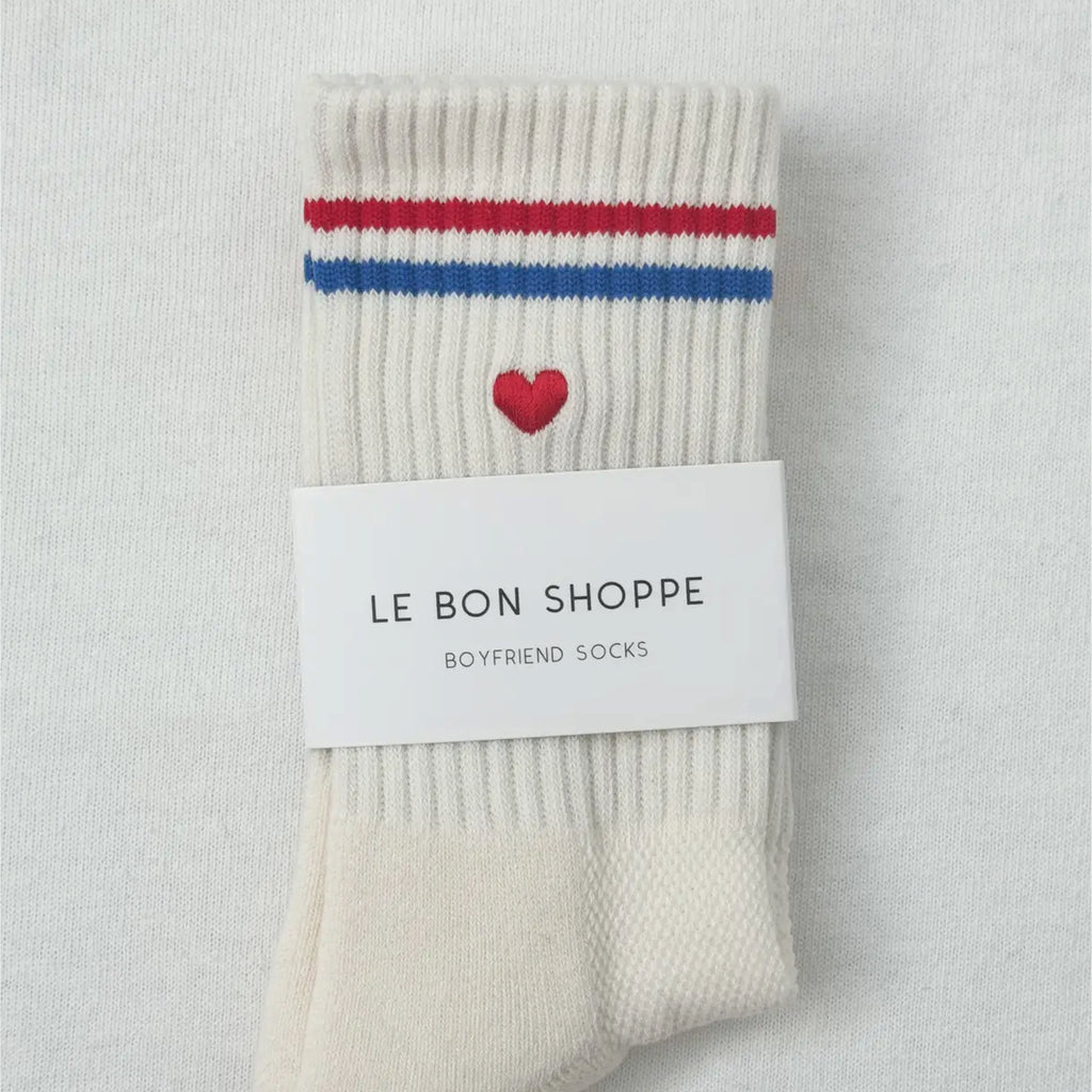 Jo And Co Le Bon Shoppe Milk & Heart Boyfriend Socks