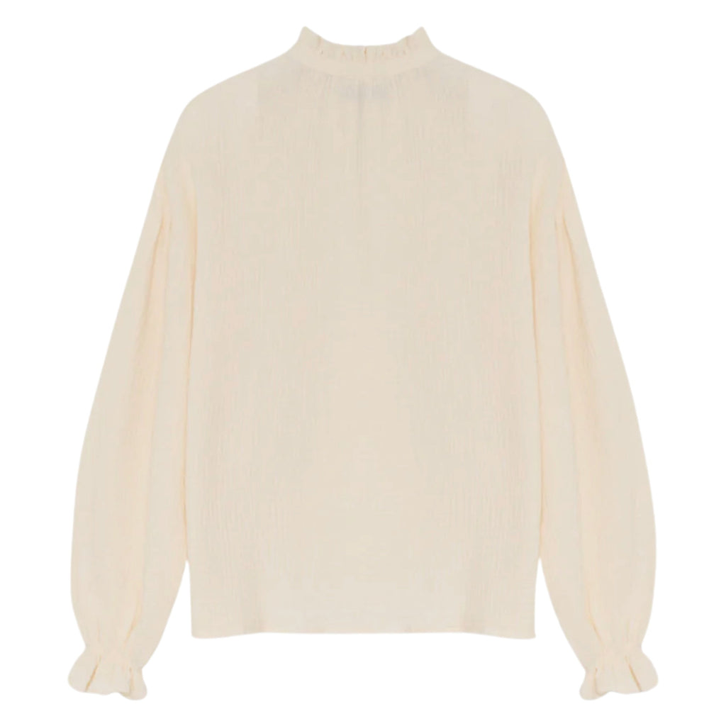 Cream-colored blouse with a bow detail.
Moonlight White Olivia Blouse - Jo And Co Moonlight White Olivia Blouse - The New Society