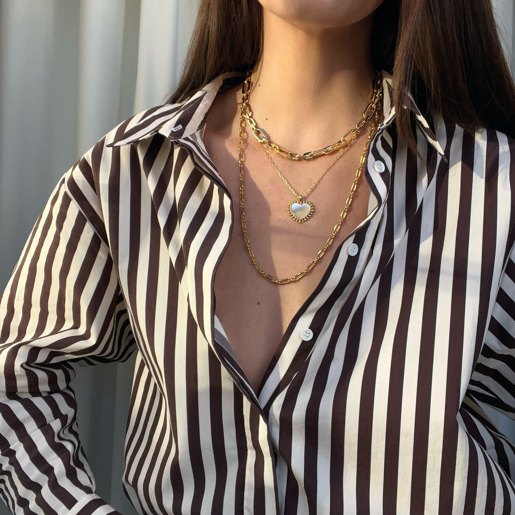 Talis Chains Mother Of Pearl Mini Heart Pendant Necklace - Jo And Co Talis Chains Mother Of Pearl Mini Heart Pendant Necklace - Talis Chains