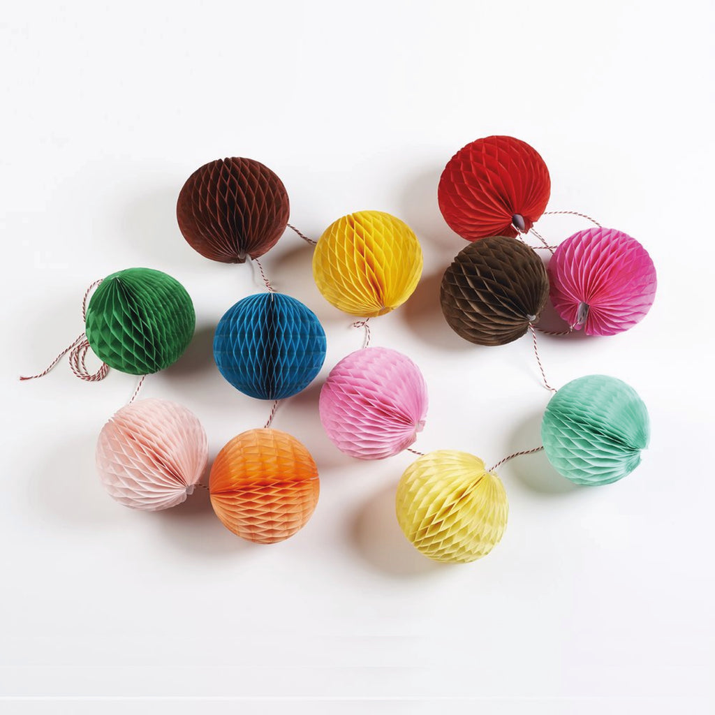 Multicoloured Bunting Ball Garland - Jo And Co Multicoloured Bunting Ball Garland