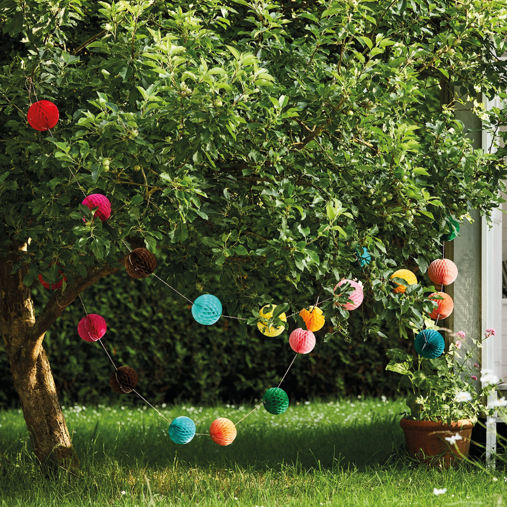 Multicoloured Bunting Ball Garland - Jo And Co Multicoloured Bunting Ball Garland