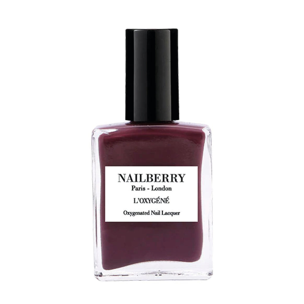 Nailberry Boho Chic Nail Polish, deep rose plum color, breathable and vegan formula.