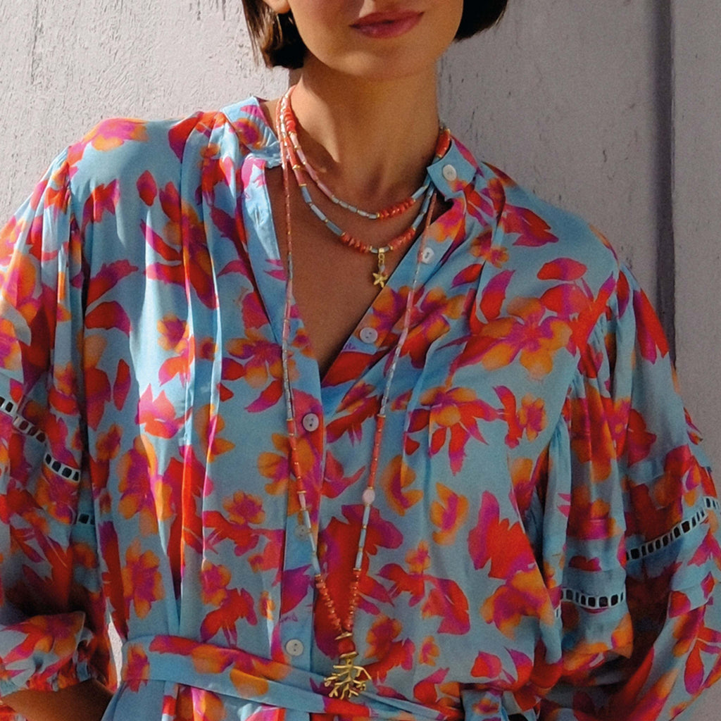 Fire Coral Nerissa Necklace - Handmade UK Jewelry with Bold Colors – Jo ...