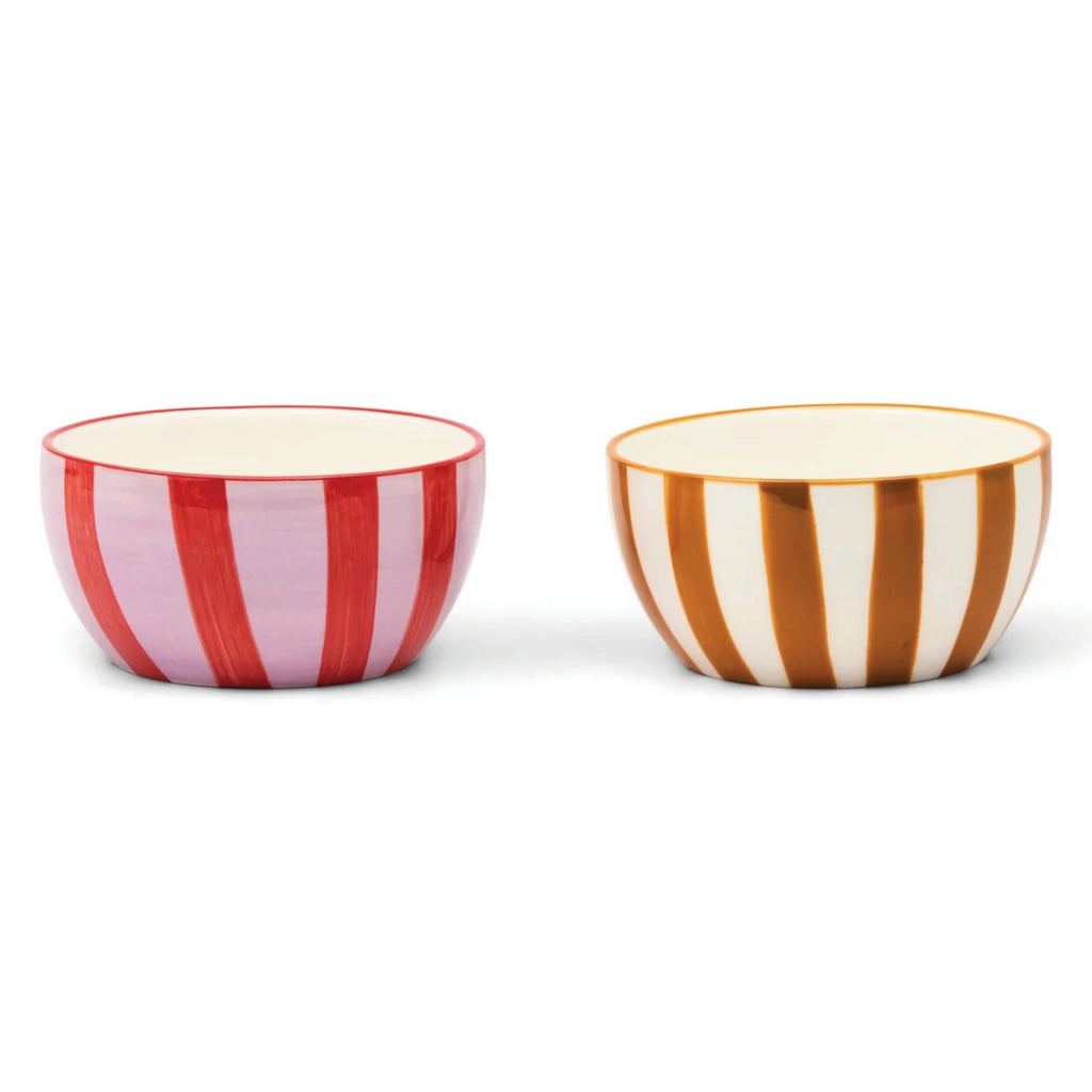 Two ceramic bowls with Ochre & Rust striped patterns.
Ochre & Rust Bella Dipping Bowls - Jo And Co Ochre & Rust Bella Dipping Bowls - Designworks Ink