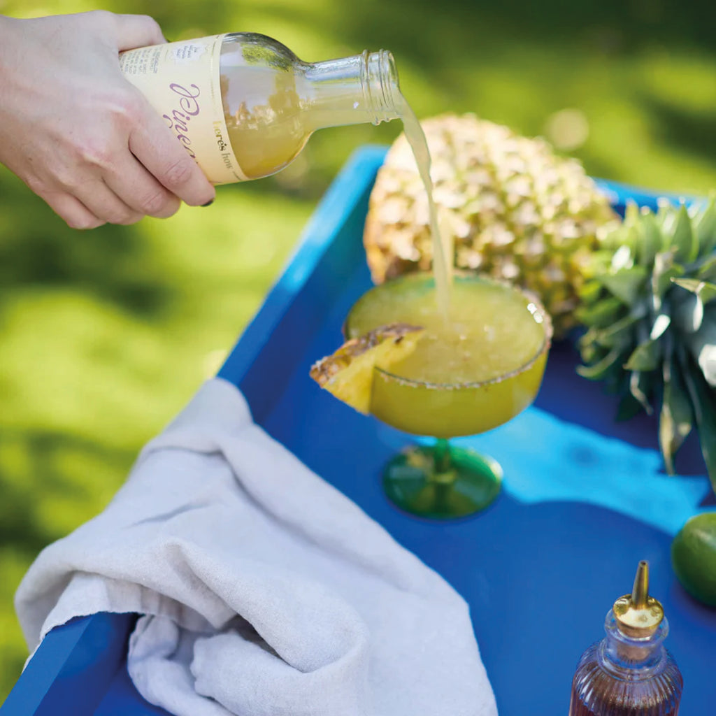 Two green glass margarita glasses.
Olive Margarita Glasses Set of 2 - Jo And Co Olive Margarita Glasses Set of 2 - Designworks Ink