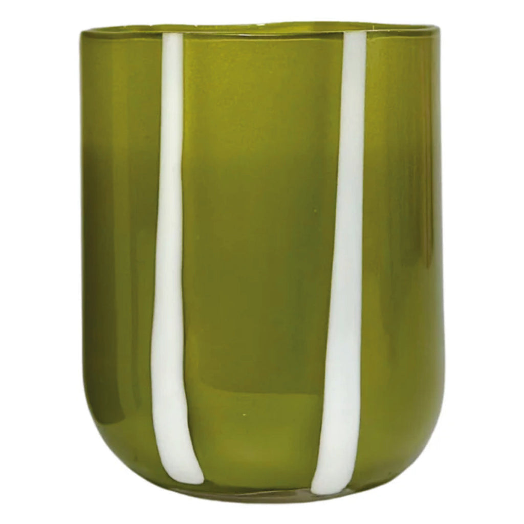 Olive & White Atina Striped Tumbler - Jo And Co Olive & White Atina Striped Tumbler