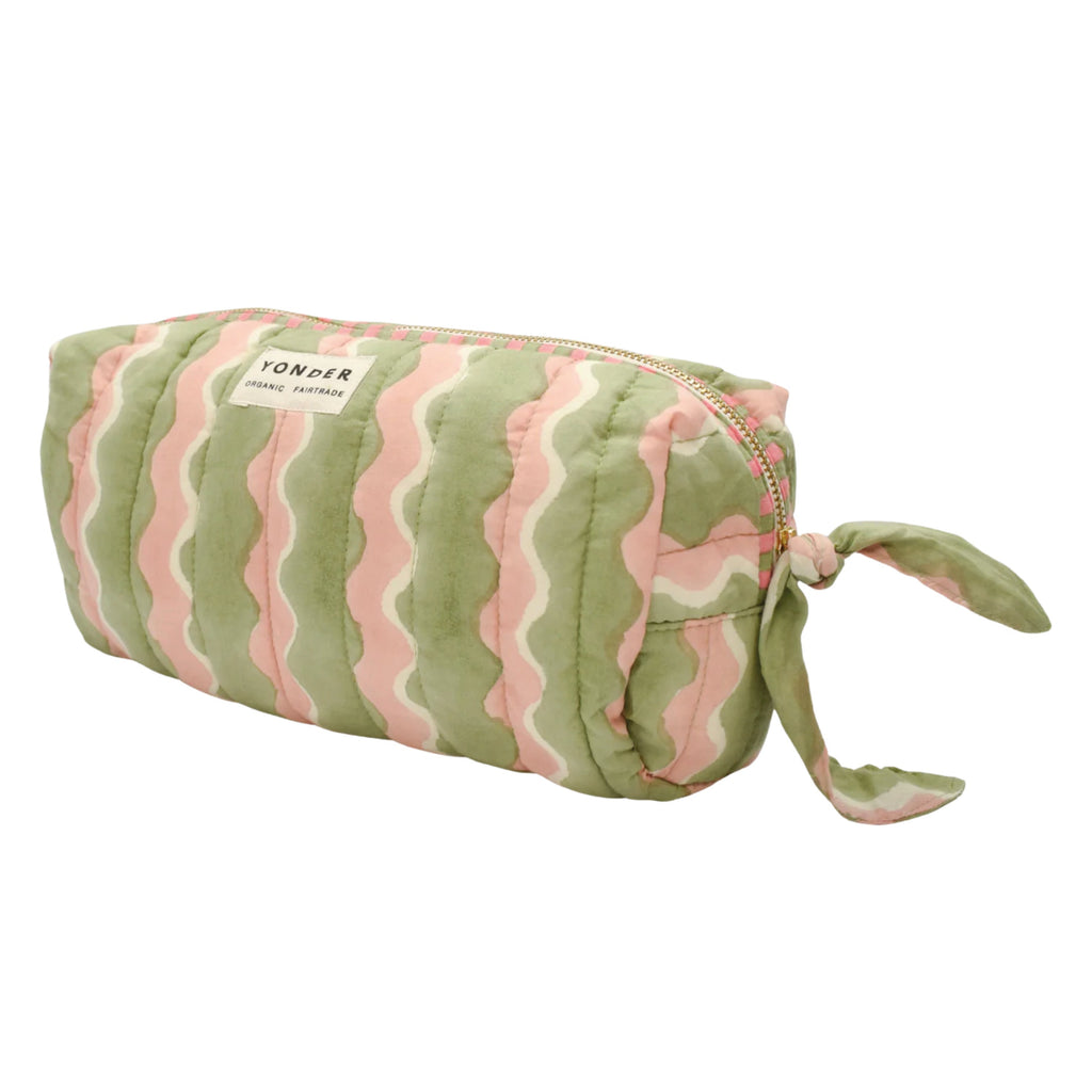 Quilted Whirly Mint Wash Bag - Jo And Co Quilted Whirly Mint Wash Bag - YONDER