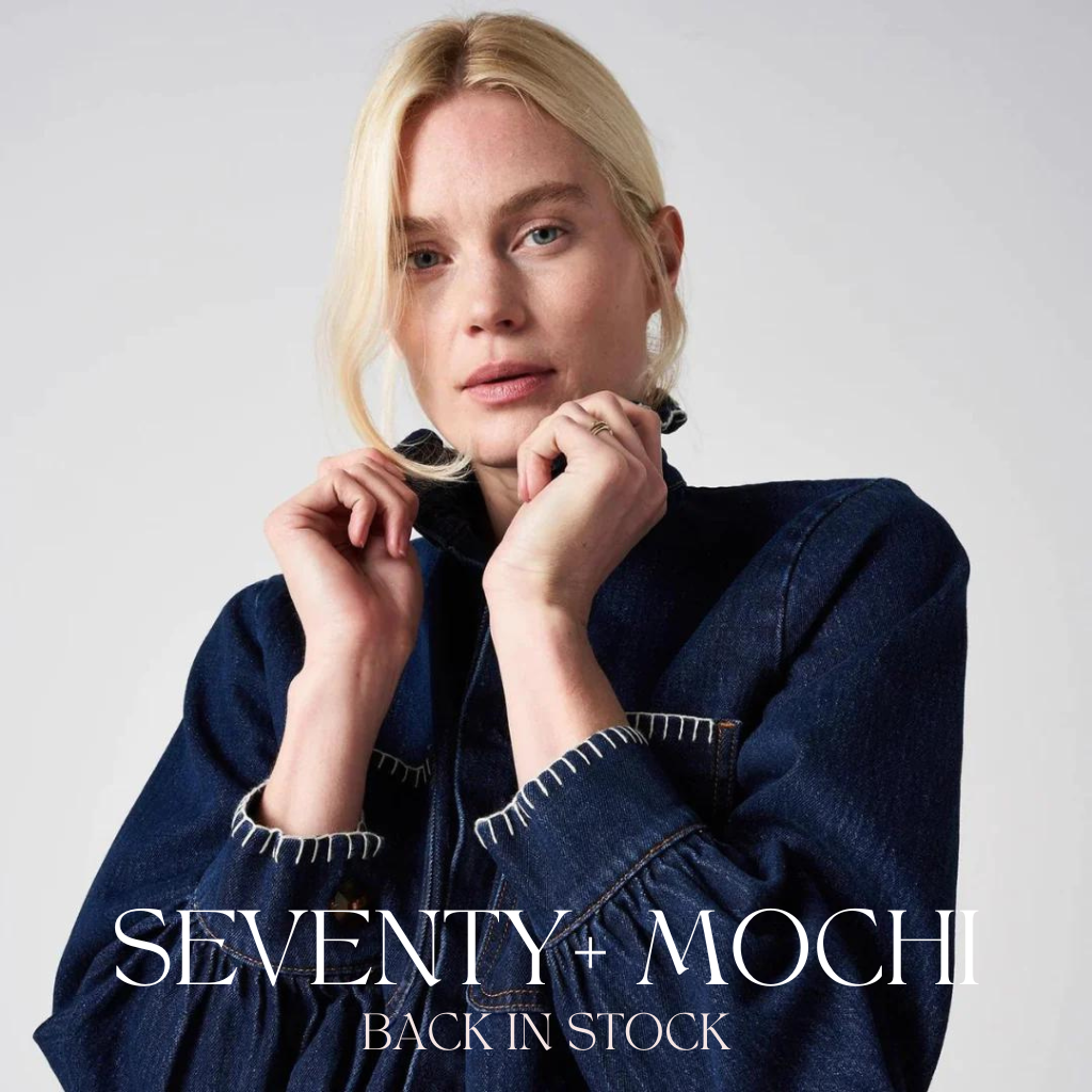 Seventy + Mochi Back in Stock Graphic