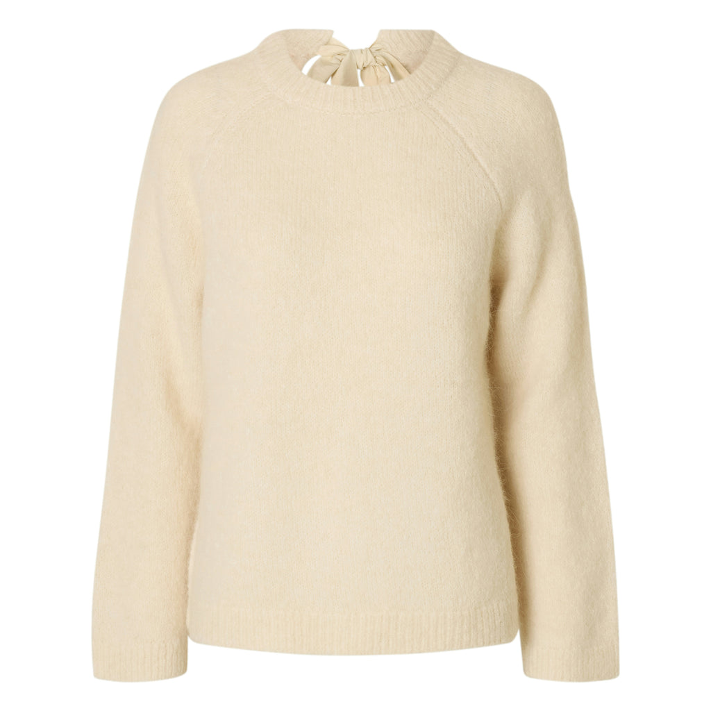 Selected Femme Birch Bella Bow Neck Knit - Jo And Co Selected Femme Birch Bella Bow Neck Knit - Selected Femme